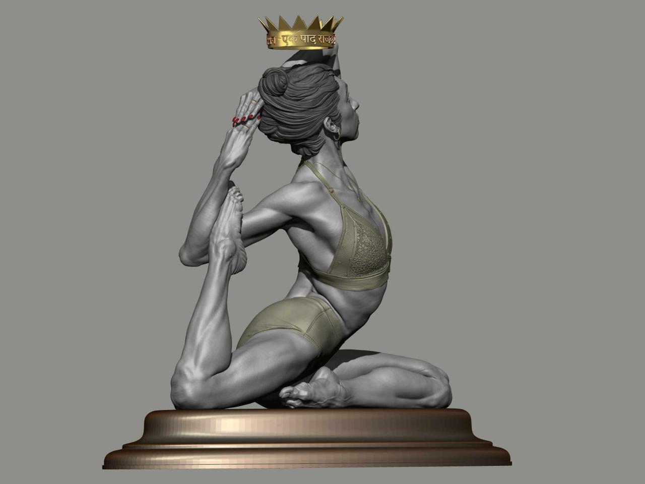 The King Pigeon pose (Eka Pada Rajakapotasana): - ZBrushCentral